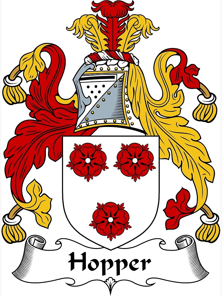 "Hopper Coat of Arms / Hopper Family Crest" Framed Art Print by
