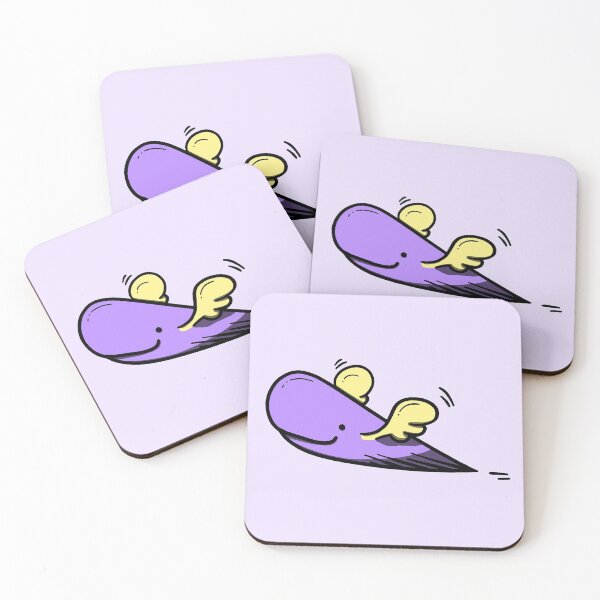 Item preview, Purple flying whale - doodle set 1 designed and sold by fairyflow.