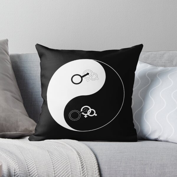 Yin Yang Cuckold Lifestyle White Throw Pillow