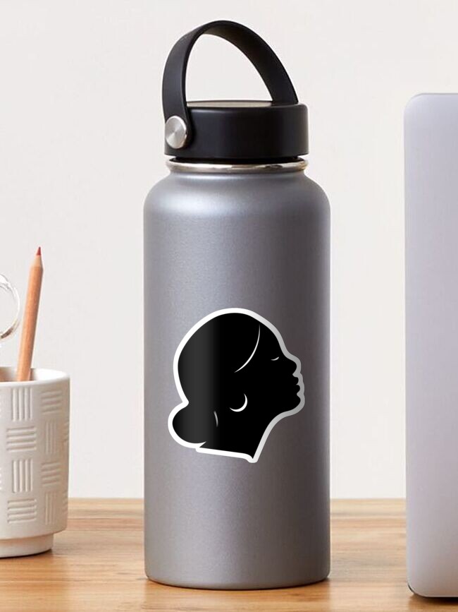 Aperçu 1 sur 3. Sticker avec l'œuvre Silhouette féminine noire créée et vendue par Eshka.