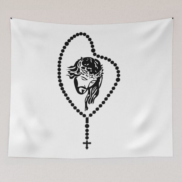 Item preview, Holy Rosary face of Jesus Christ designed and sold by tsunamy.
