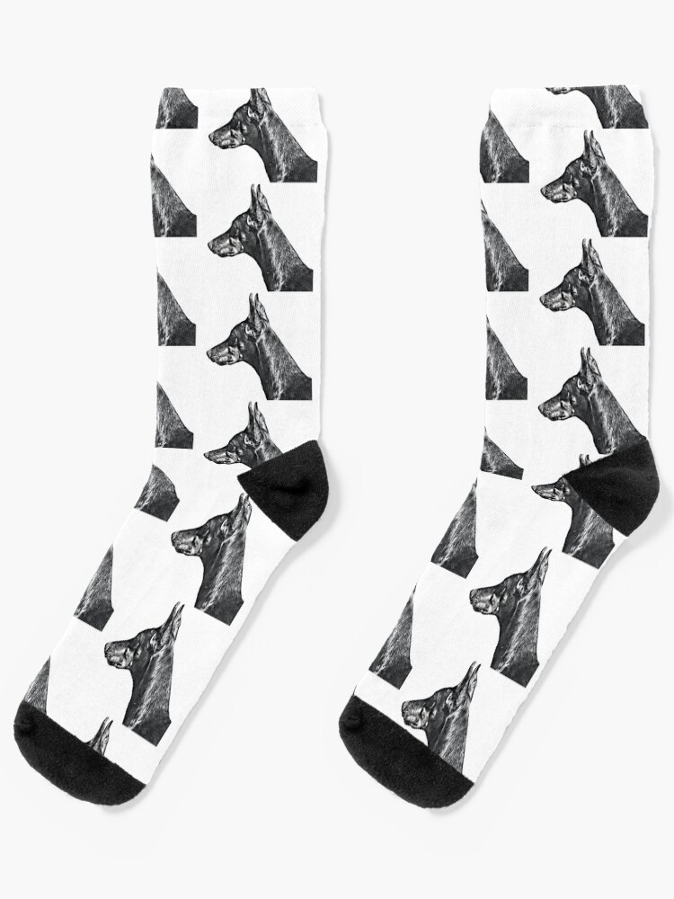 Thumbnail 1 of 5, Socks, Doberman Socks designed and sold by HohenhallaDobes.