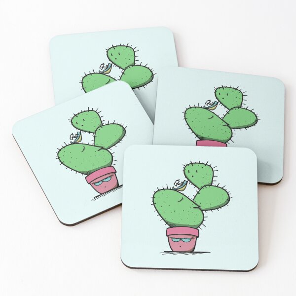 Item preview, Cactus reading forest with grumpy pot - doodle set 1 designed and sold by fairyflow.