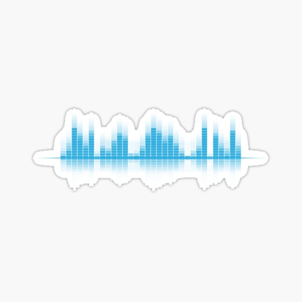 Cool Blue Graphic Equalizer Music on black Sticker