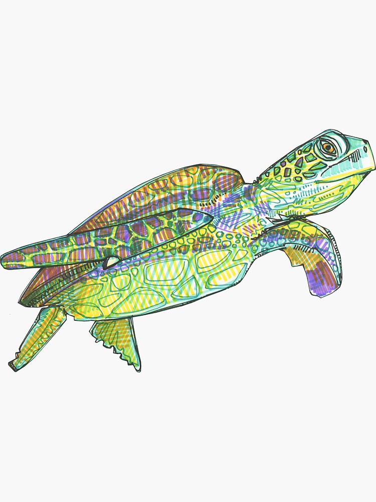 Sea Turtle Drawing - 2015 by gwennpaints