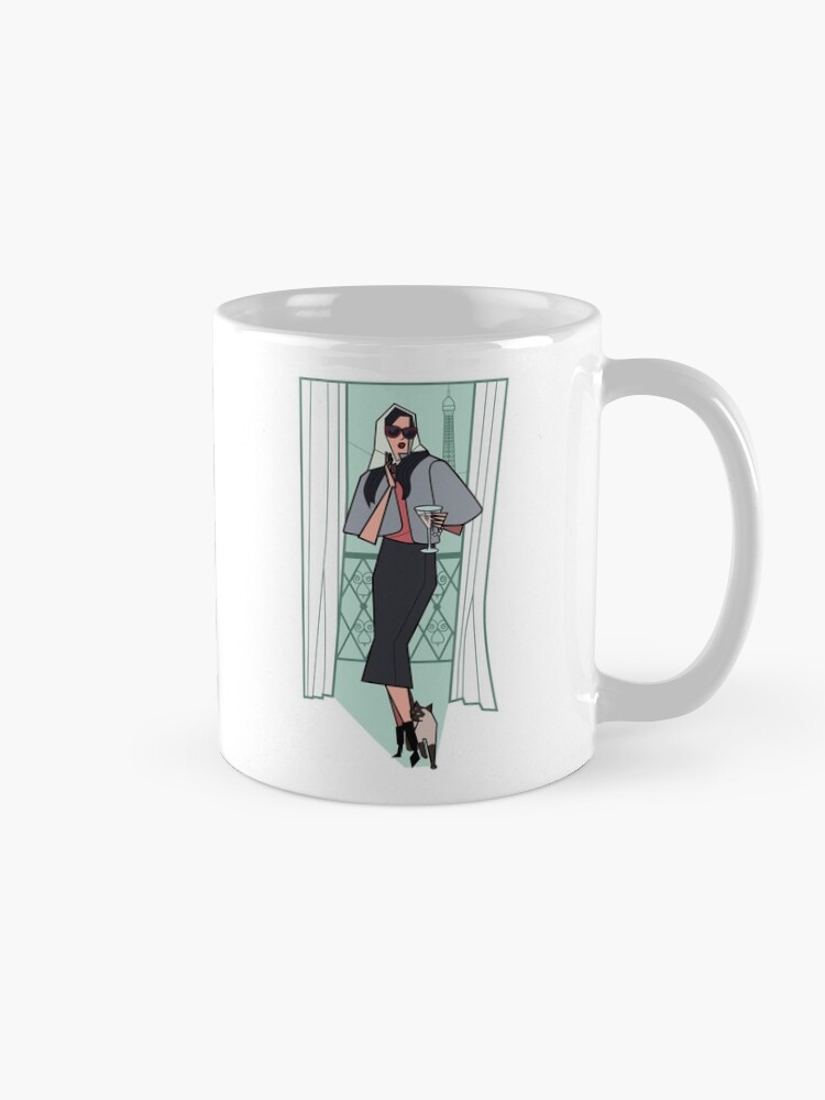 Alternate view of Cats and cocktails retro print Coffee Mug