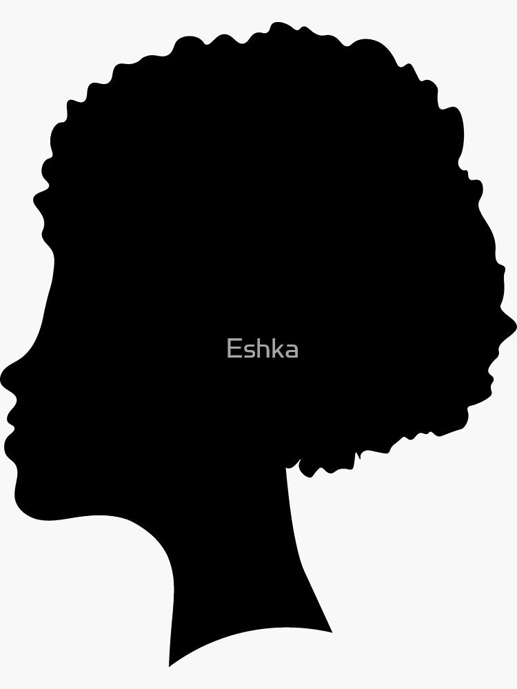 Aperçu 3 sur 3. Sticker avec l'œuvre Silhouette féminine noire créée et vendue par Eshka.