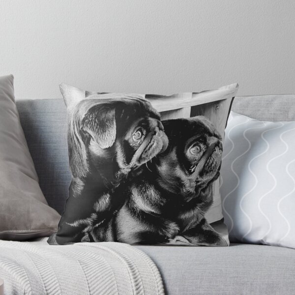 Item preview, Dogs Black Pugs Siblings designed and sold by CabinArtStudio.