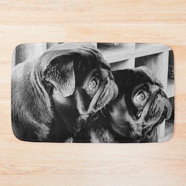 Item preview, Dogs Black Pugs Siblings designed and sold by CabinArtStudio.