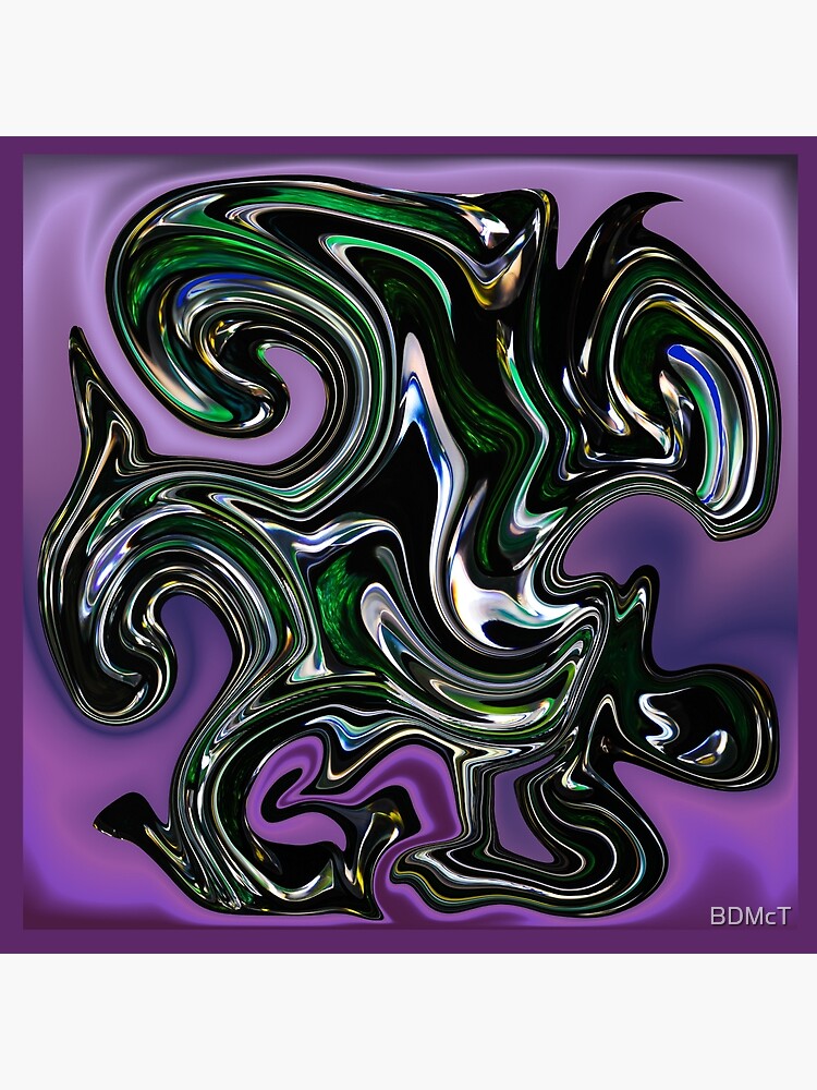 Artwork view, Purple Green Swirl Cool Graphic Abstract Pattern designed and sold by BDMcT