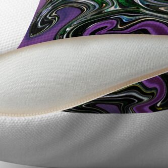 Alternate view of Purple Green Swirl Cool Graphic Abstract Pattern Throw Pillow