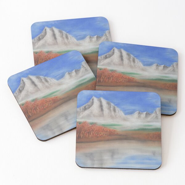 Item preview, Foggy Morning Blue Mountain Lake with Autumn Bathed Trees and Clear Blue Lake designed and sold by PrettyLittlePic.