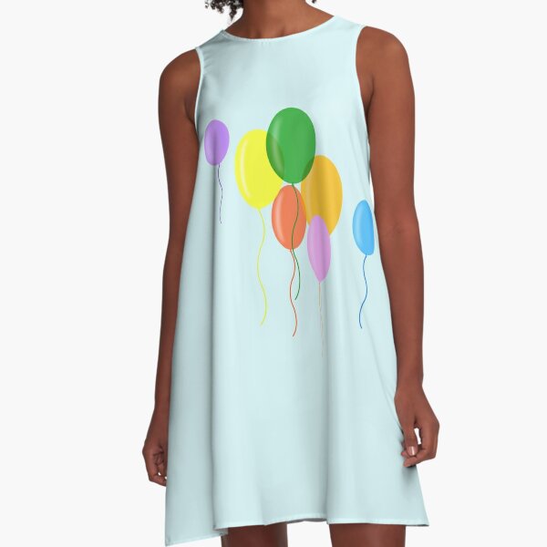 bunch of colorful balloons A-Line Dress