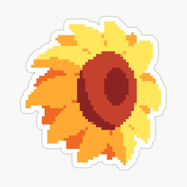 Pegatina «Girasol de pixel art» de Helianthus93 | Redbubble