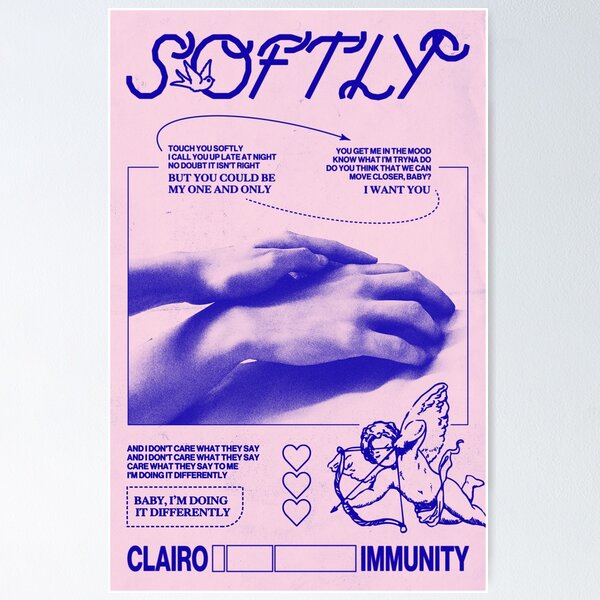 Vista previa del artículo con la obra «Póster Suavemente por Clairo», diseñado y vendido por ritukanaldesign.
