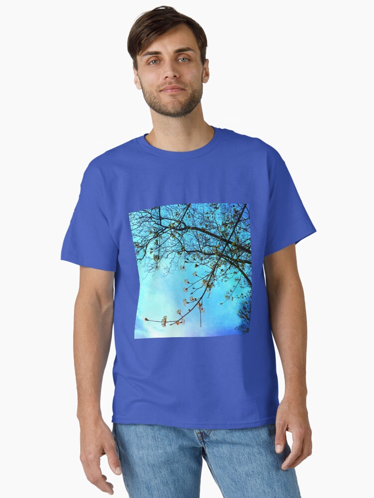 Thumbnail 2 of 7, Classic T-Shirt, Gift for Nature Lovers - Spring blooms at dusk designed and sold by OneDayArt.
