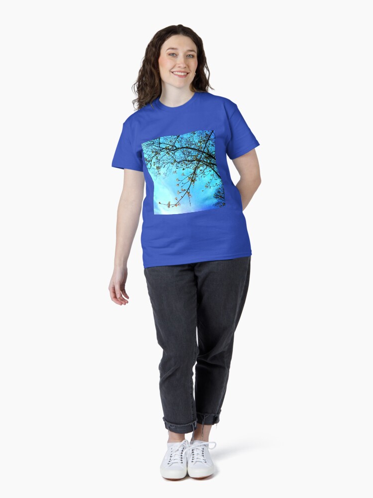 Thumbnail 4 of 7, Classic T-Shirt, Gift for Nature Lovers - Spring blooms at dusk designed and sold by OneDayArt.