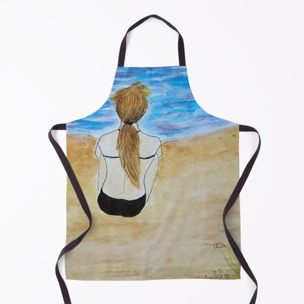 Item preview, Girl at the beach watercolor painting designed and sold by horseaddicted.