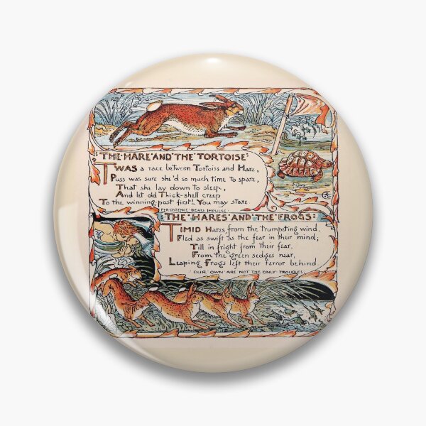 Item preview, HARE AND TURTLE / HARES AND FROGS  Art Nouveau Aesop Fables designed and sold by BulganLumini.