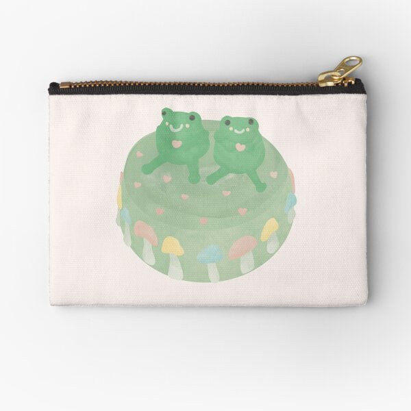 Aesthetic Illustrated Frog Cake Zipper Pouch