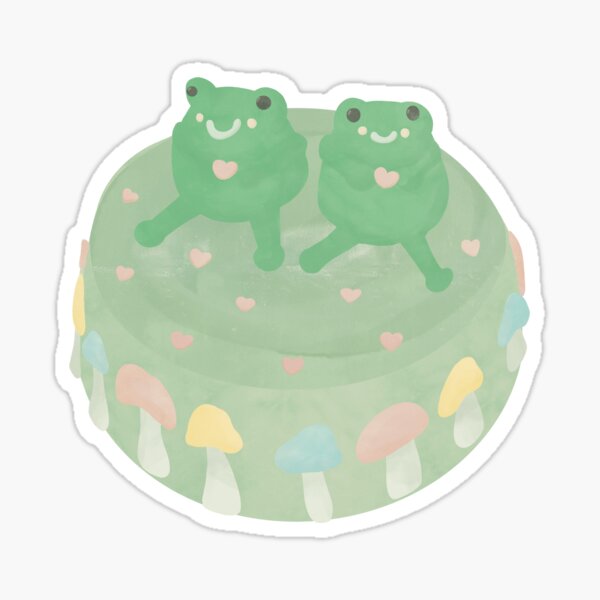 Sticker Gateau Grenouille Illustre Esthetique Par Tophsnumber1fan Redbubble