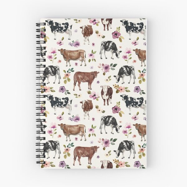 Item preview, Cows and Flowers, Farmhouse, Purple Floral, Cowgirl, Cow Art Print designed and sold by cateandrainn.