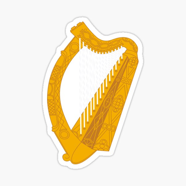 Sticker Irish Harp Redbubble