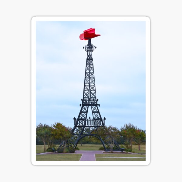 Eiffel Tower Wearing a Cowboy Hat, Paris, Texas Sticker
