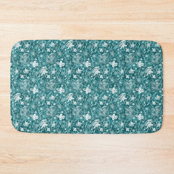 Item preview, Flower Doodles All Day - Turquoise designed and sold by KrisInStitches.