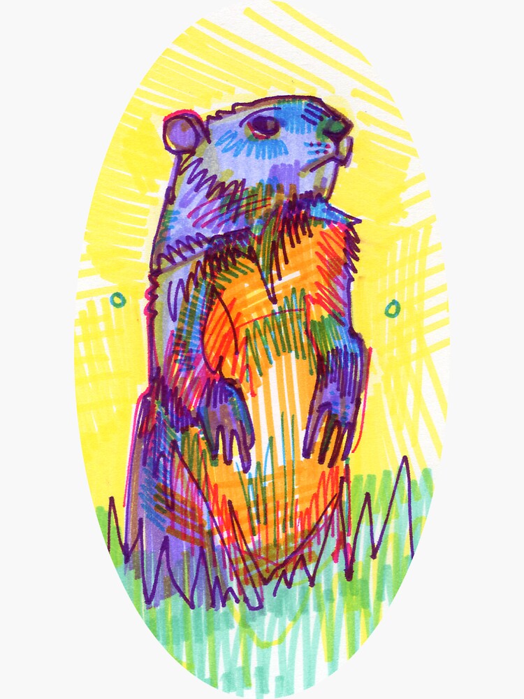 Groundhog Drawing - 2011 by gwennpaints