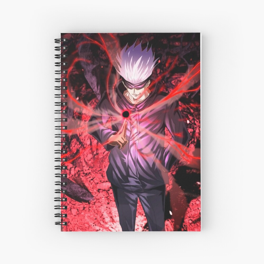 jujutsu kaisen gojo spiral notebook by terpres redbubble