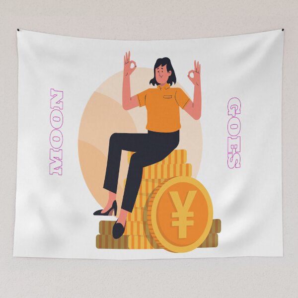 Item preview, Dogecoin goes to moon funny design designed and sold by Rajzone.