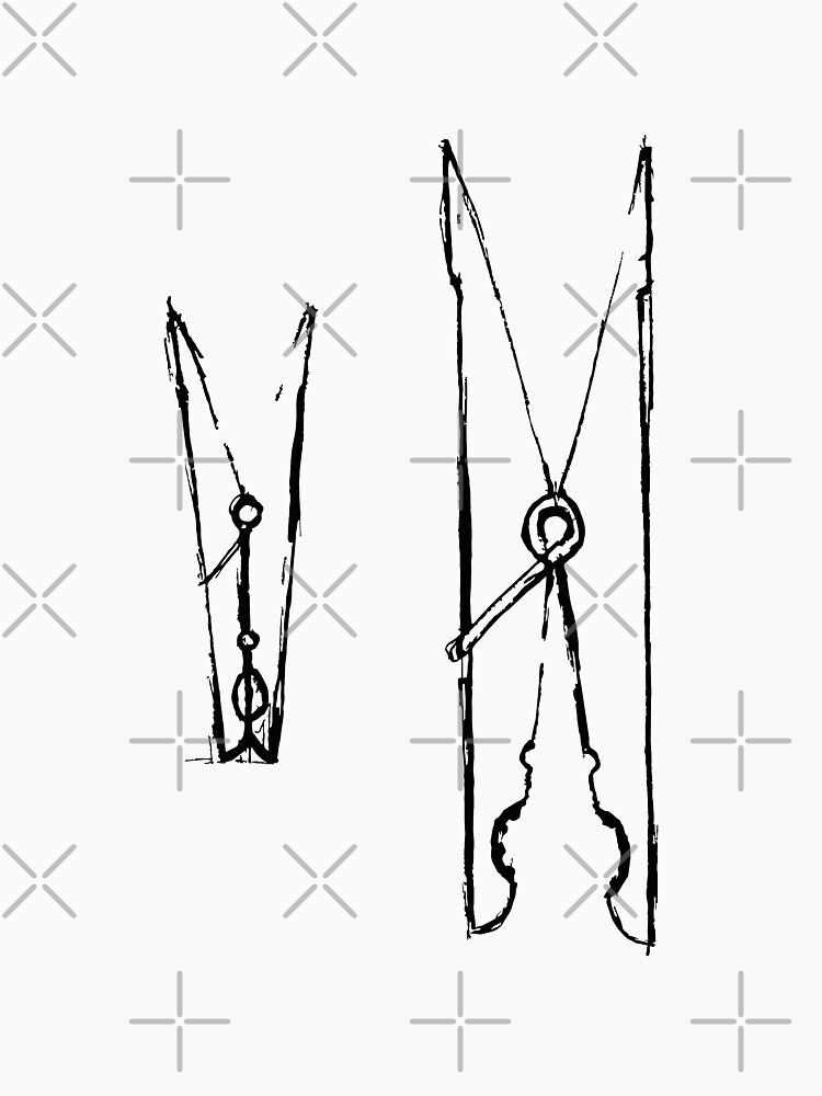 "clothespin handdrawn _ drawing clothespins" Tshirt for Sale by