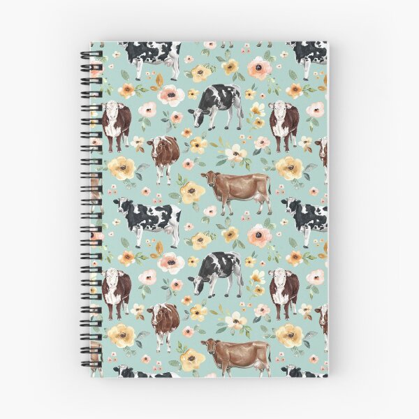 Item preview, Cows with Flowers, Yellow Flowers, Pink Floral, Cowgirl, Cow Art, Farm Life designed and sold by cateandrainn.