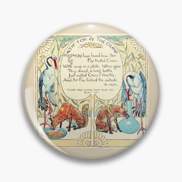 Item preview, RED FOX AND THE CRANE  Art Nouveau Aesop Fables designed and sold by BulganLumini.