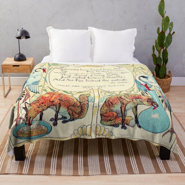 Item preview, RED FOX AND THE CRANE  Art Nouveau Aesop Fables designed and sold by BulganLumini.