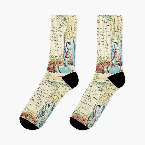Item preview, RED FOX AND THE CRANE  Art Nouveau Aesop Fables designed and sold by BulganLumini.