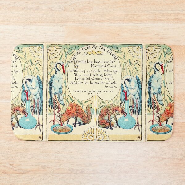 Item preview, RED FOX AND THE CRANE  Art Nouveau Aesop Fables designed and sold by BulganLumini.