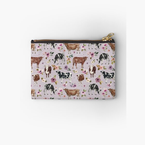 Item preview, Cows and Flowers, Lavender, Watercolor Floral, Western, Cow Painting, Country designed and sold by cateandrainn.
