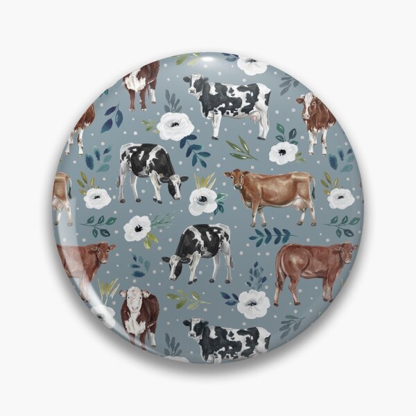 Item preview, Cow Print, Floral, Blue,Western, Cow Painting, Farmhouse Decor designed and sold by cateandrainn.