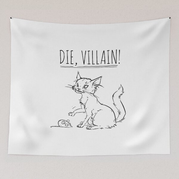 Item preview, "Die, Villain!" - virtuous kitten in epic battle designed and sold by MMMSdesigns.