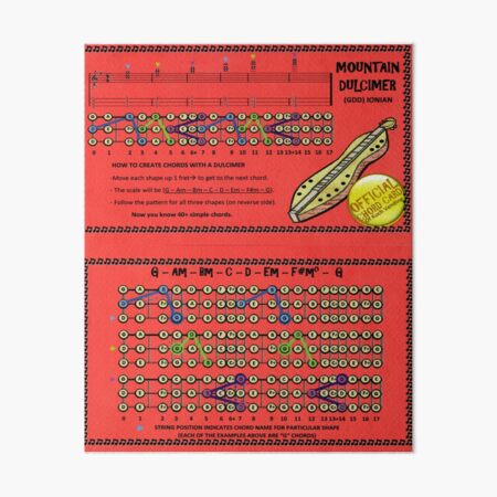 Item preview, GDD mountain Dulcimer Chord Card designed and sold by NEEDFUL STRINGS LLC.