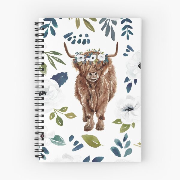 Item preview, Highland Cow, Floral, Floral Crown, Cow Painting, Farmhouse Decor designed and sold by cateandrainn.