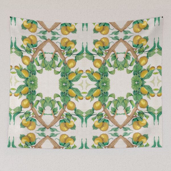 Item preview, Vine Lemons Kaleidoscope in Watercolour designed and sold by Julie Pickering.
