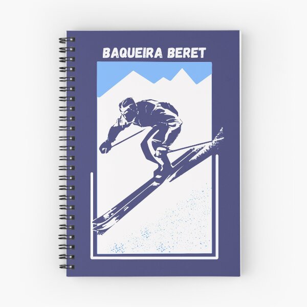 Item preview, Vintage Retro Blue Ski Poster for Mountain Alpine Skier with the name of the Spanish ski resort Baqueira-Beret designed and sold by Vintage-TM.