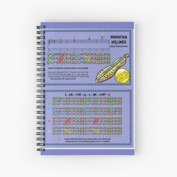DAD Mountain Dulcimer Chord Chart Spiral Notebook