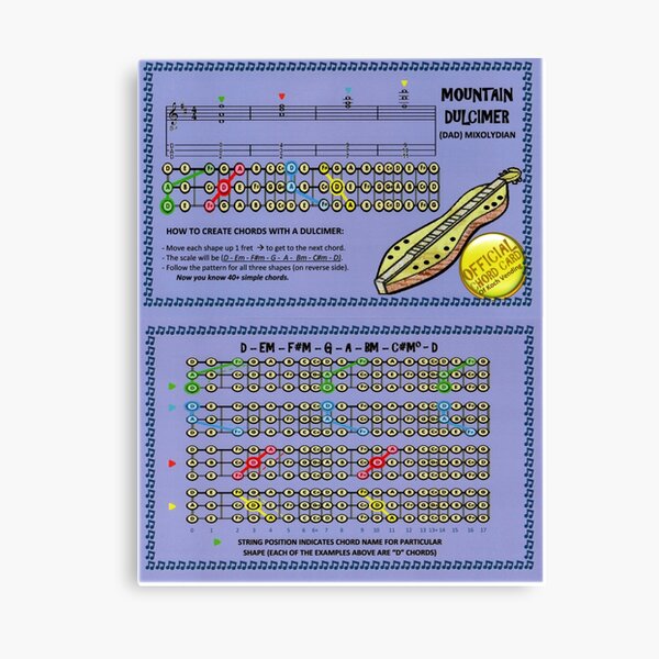 DAD Mountain Dulcimer Chord Chart Canvas Print