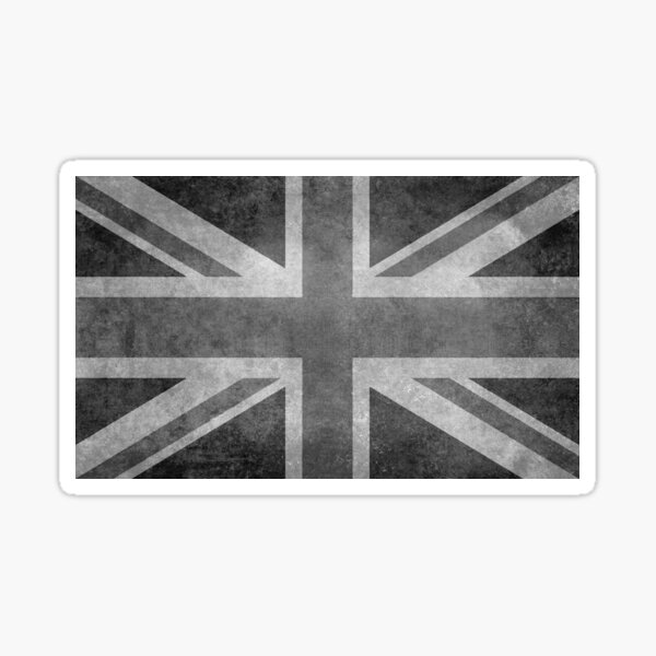 Union Jack Vintage 3:5 Version in grayscale Sticker