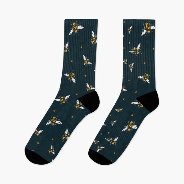 Item preview,  Geometric bees and beehives - blue background designed and sold by Caroline Bochud.