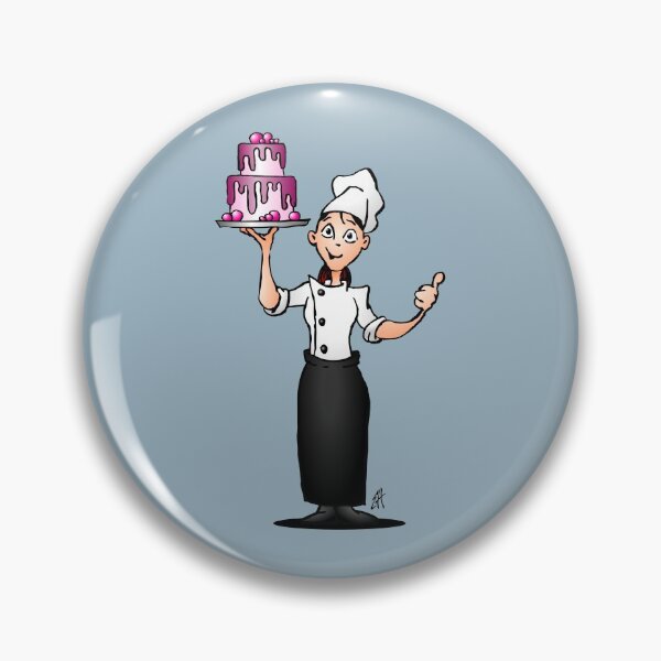 Item preview, Pastry chef with a pink glazed cake designed and sold by cardvibes.